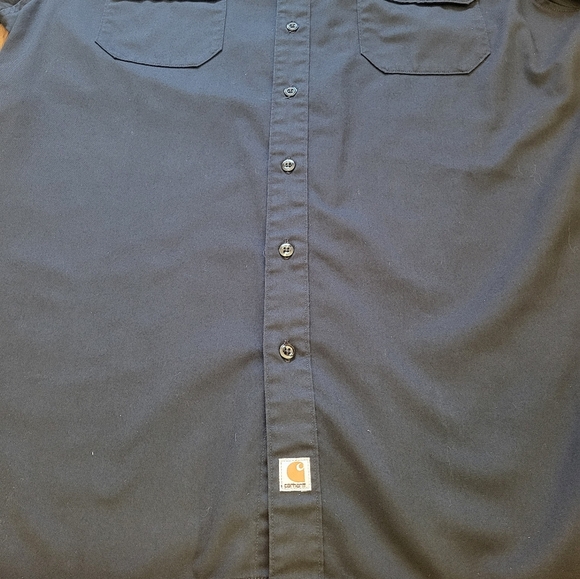 Carhartt Mens Black Casual Button Up Size 2xl Tall - Picture 2 of 7